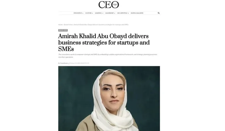 CEO Middle East article featuring Amirah Abu Obayd